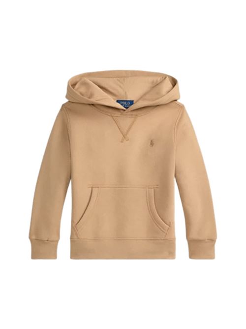 Felpa da bambino in misto cotone con cappuccio, colore vintage khaki. POLO RALPH LAUREN | 322749954061